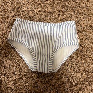 Ruffle Butts Swim Bottoms 3T Blue and White Seersucker Pink Polka Dot Ruffles